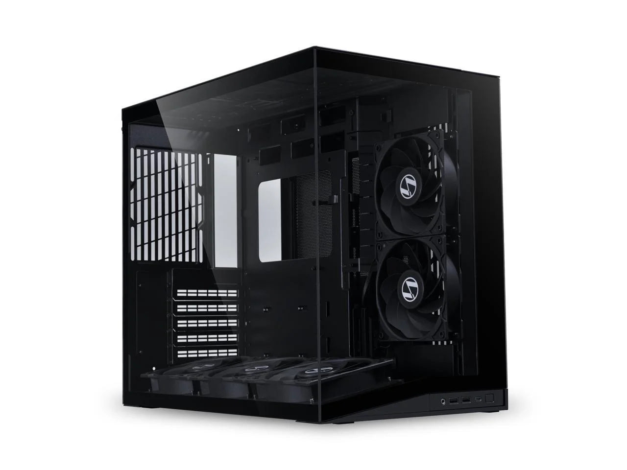 LIAN LI O11D MINI V2 Flow | Compact ATX Mid-Tower Airflow Computer Case | Panoramic View | High-Performance Airflow | Includes 5 X 120Mm Reverse Blade Fans | Cable Management | Black (O11DMIV2FX)
