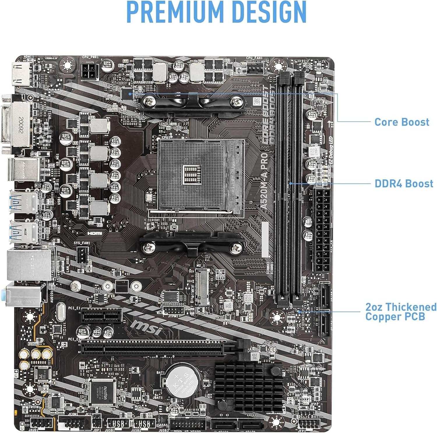 AMD Ryzen 5 4500 Unlocked Desktop Processor with MSI A520M-A PRO Gaming Motherboard (AMD AM4, DDR4, Pcie 4.0, Micro-Atx),