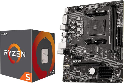 AMD Ryzen 5 4500 Unlocked Desktop Processor with MSI A520M-A PRO Gaming Motherboard (AMD AM4, DDR4, Pcie 4.0, Micro-Atx),