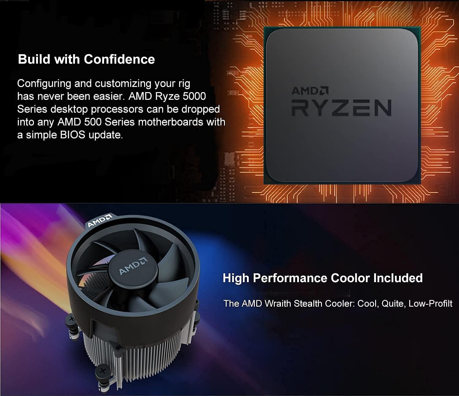 AMD Ryzen 5 5600X 6-Core Desktop Processor Bundle with ASUS ROG Strix B550-F Gaming Motherboard and Wraith Stealth Cooler, Up to 4.6GHz, PCIe 4.0, 2.5Gb LAN