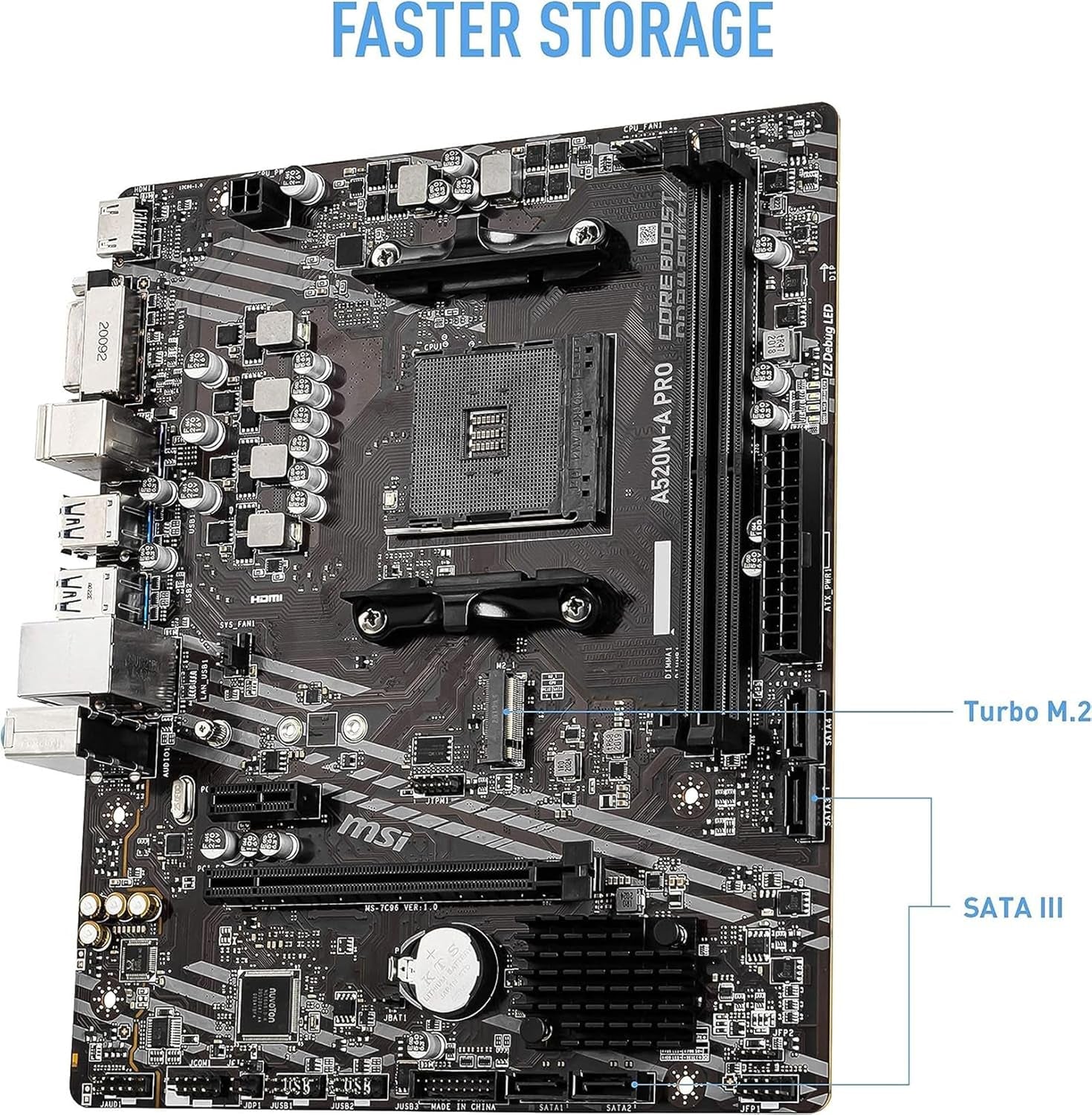 AMD Ryzen 5 4500 Unlocked Desktop Processor with MSI A520M-A PRO Gaming Motherboard (AMD AM4, DDR4, Pcie 4.0, Micro-Atx),